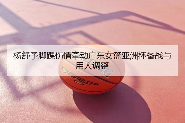 杨舒予脚踝伤情牵动广东女篮亚洲杯备战与用人调整